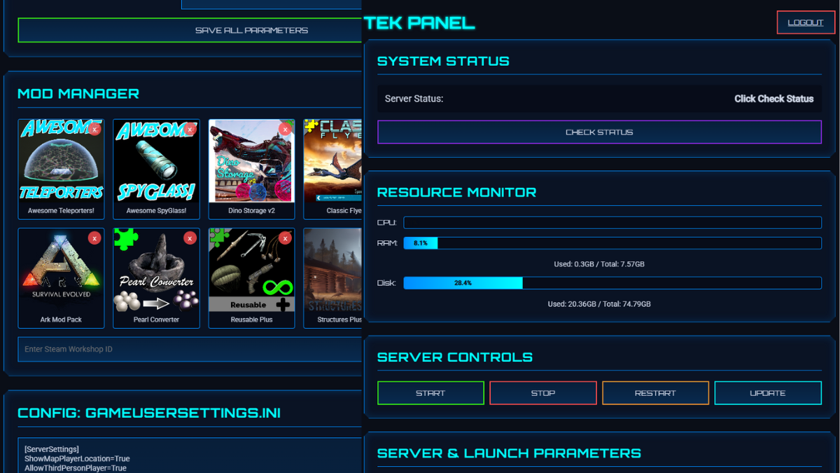 TEK Panel Interface